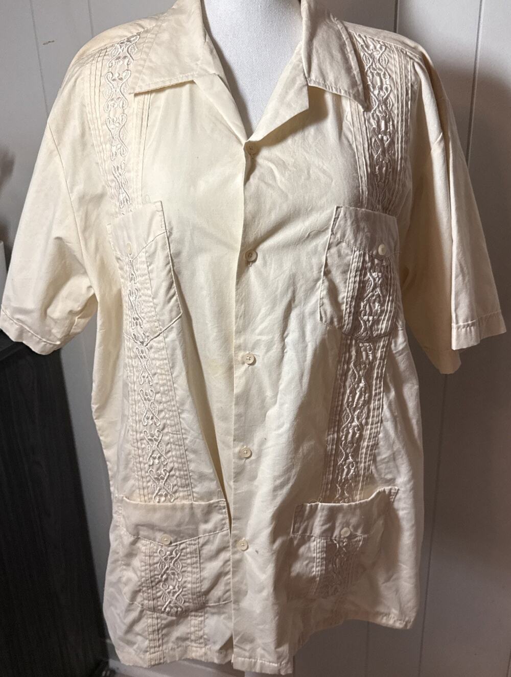 West Line Yucatan Mexico Shirt Men's Large Lounge Button GG